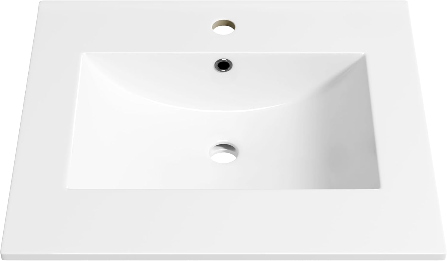 Eridanus 30"x18¼" Bathroom Vessel Sink, Ceramic Bathroom Vanity Sink Top with Overflow, Drop in Bathroom Sink Rectangle Ideal for Small Spaces, Convenient for Storing Personal Items - Glossy White