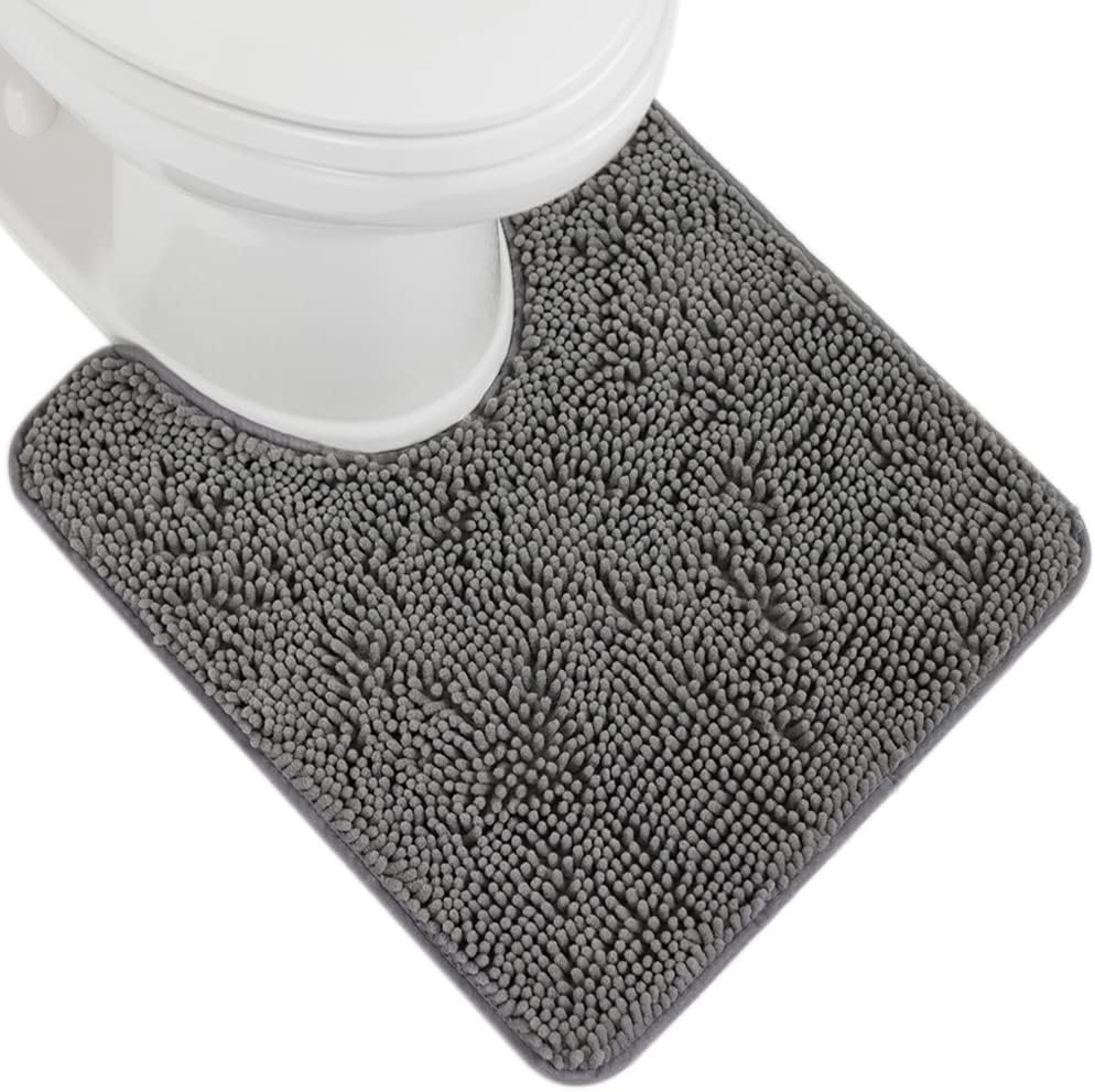 GORILLA GRIP Bath Rug Mat 70x24, Thick Soft Absorbent Chenille, Quick Dry Microfiber Mats, Rubber Backing Washable Shower Floor Rugs, Bathmat Runner, US Designed Bathroom Home Decor Accessories Grey