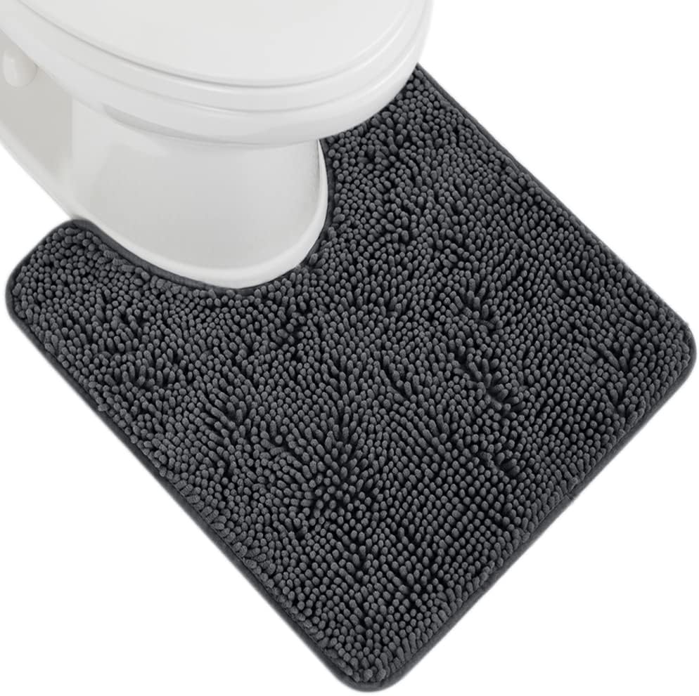 GORILLA GRIP Bath Rug Mat 70x24, Thick Soft Absorbent Chenille, Quick Dry Microfiber Mats, Rubber Backing Washable Shower Floor Rugs, Bathmat Runner, US Designed Bathroom Home Decor Accessories Grey