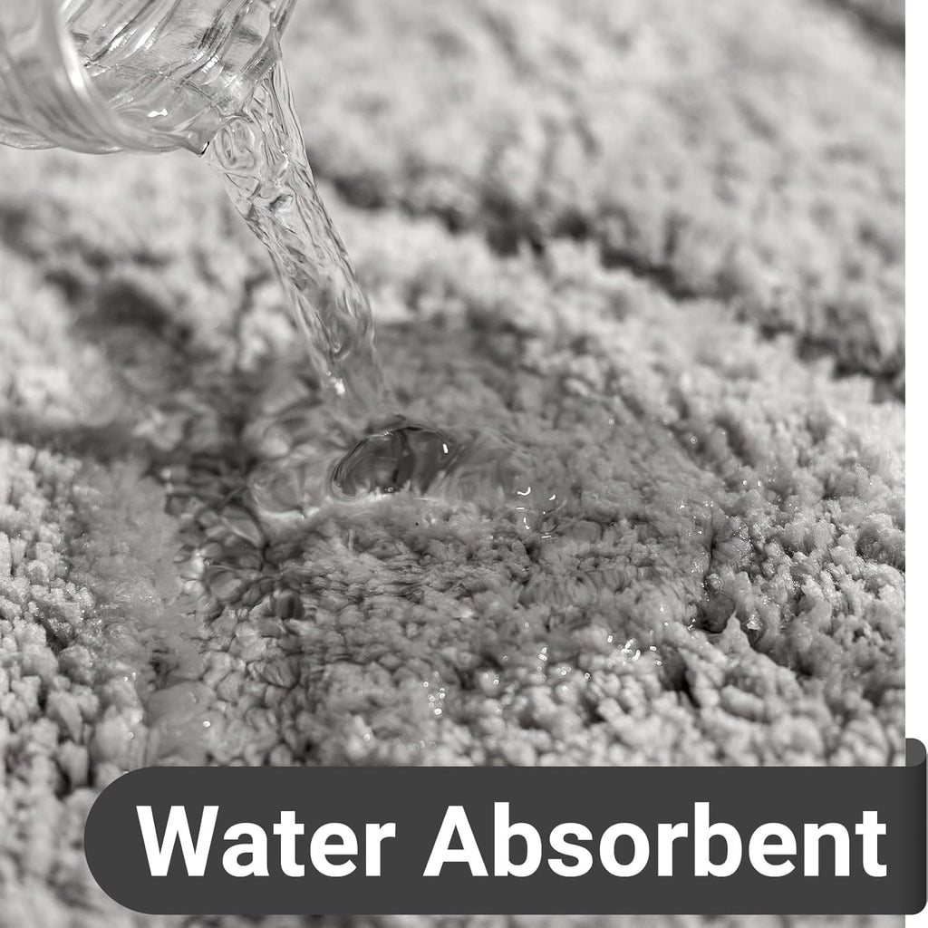 DEXDE Bathroom Rugs Mat Runner 24x60 Inch, Light Gray Bath Rugs Ultra Plush Fluffy Long Non-Slip Machine Wash Dry Bath Mats Large Soft Absorbent Microfiber Carpet for Bathroom Floor Tub Shower