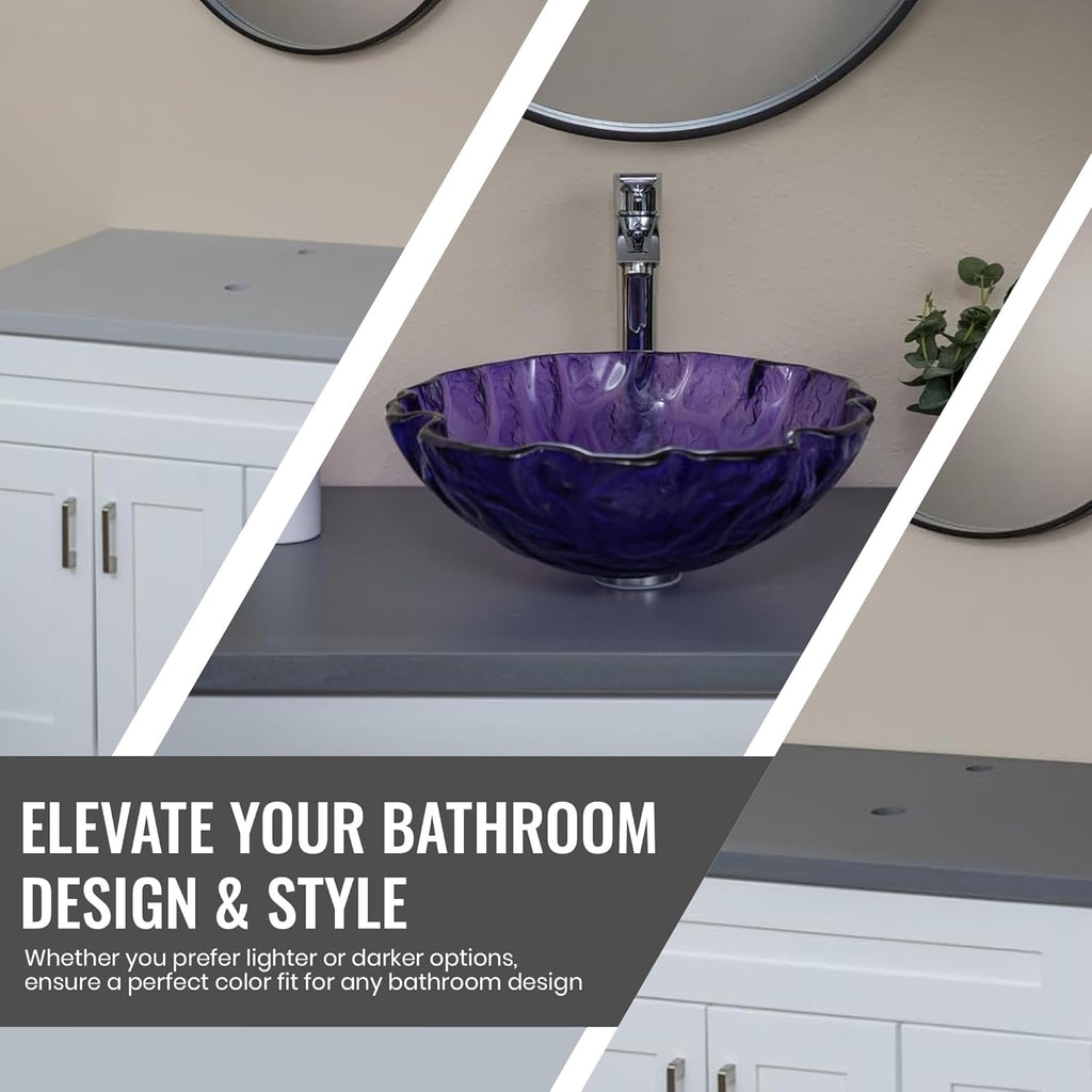 Eden Bath White 37"x22" Terrazzo Vanity Countertop - Pre-Drilled for Vessel Sinks