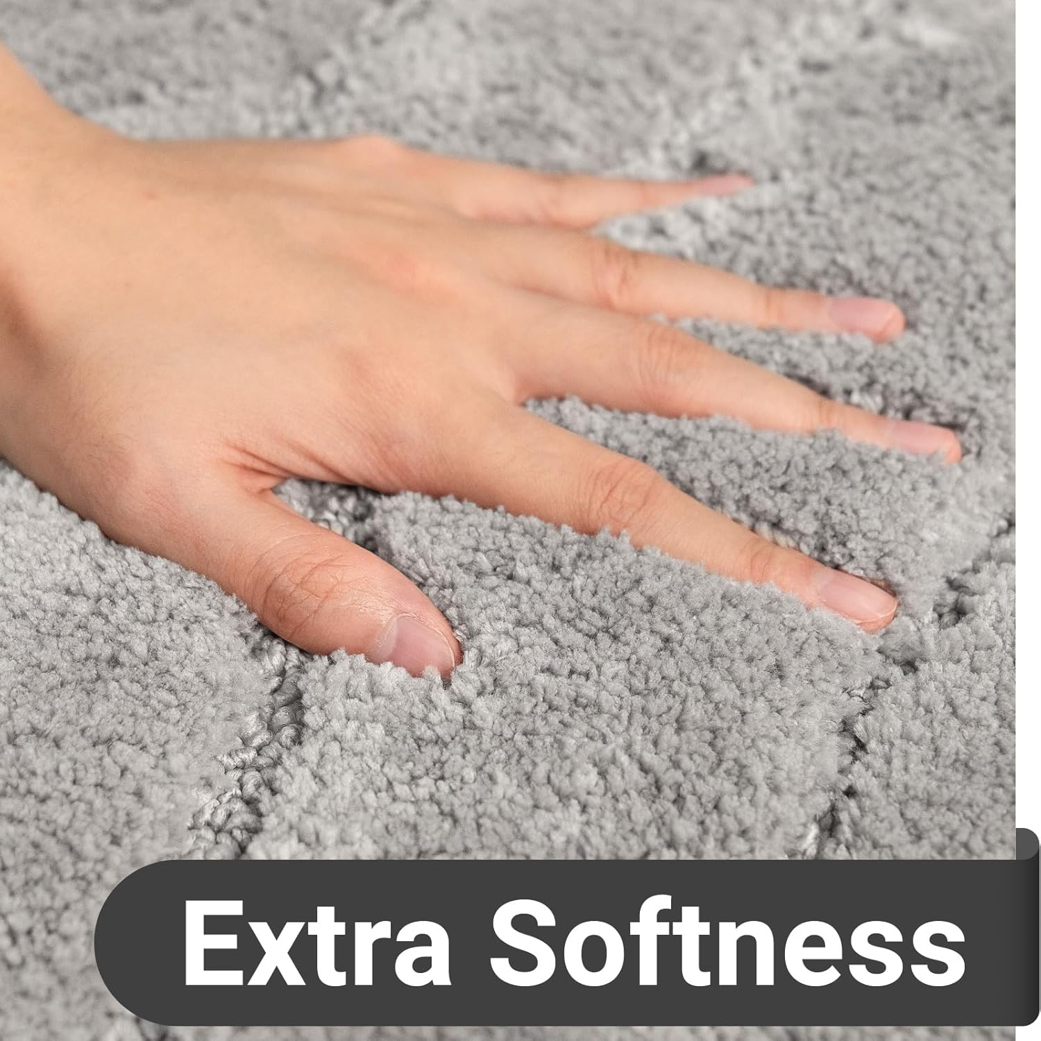 DEXDE Bathroom Rugs Mat Runner 24x60 Inch, Light Gray Bath Rugs Ultra Plush Fluffy Long Non-Slip Machine Wash Dry Bath Mats Large Soft Absorbent Microfiber Carpet for Bathroom Floor Tub Shower