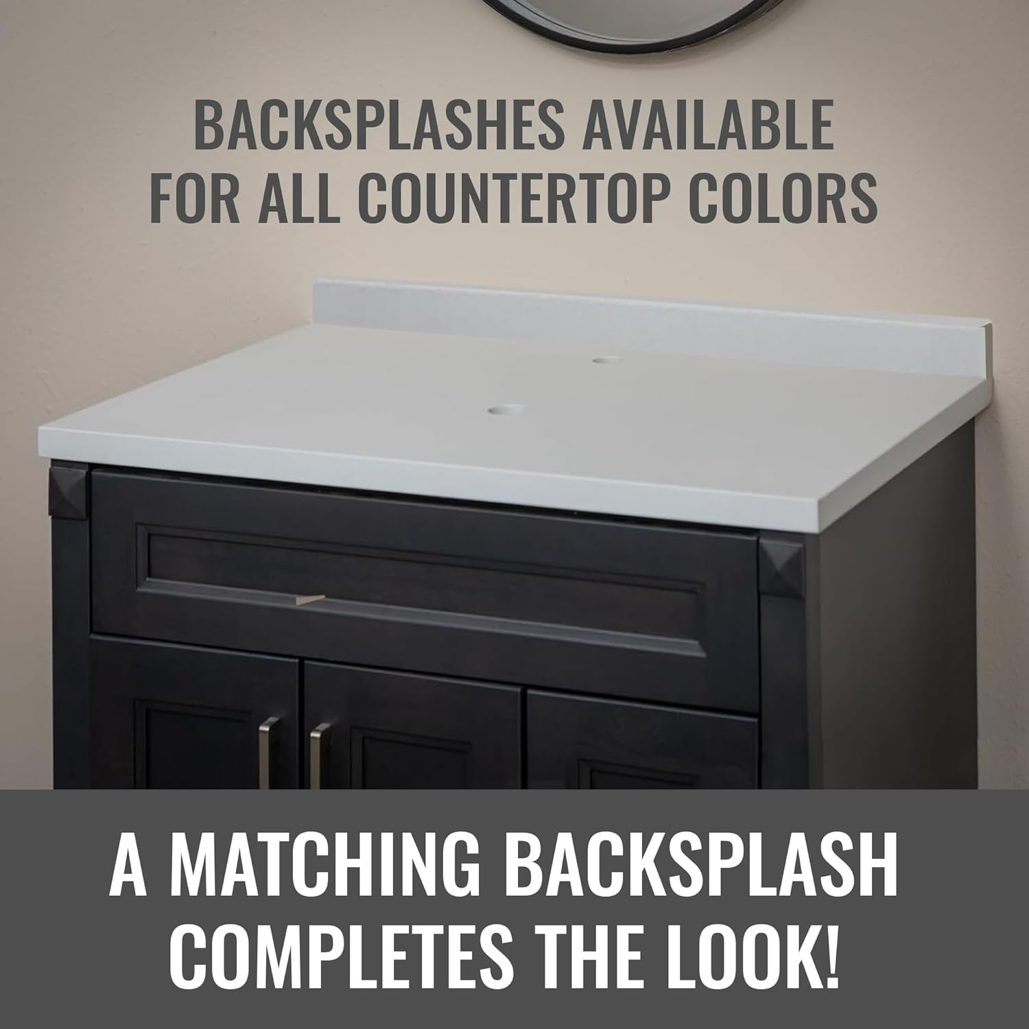 Eden Bath White 37"x22" Terrazzo Vanity Countertop - Pre-Drilled for Vessel Sinks