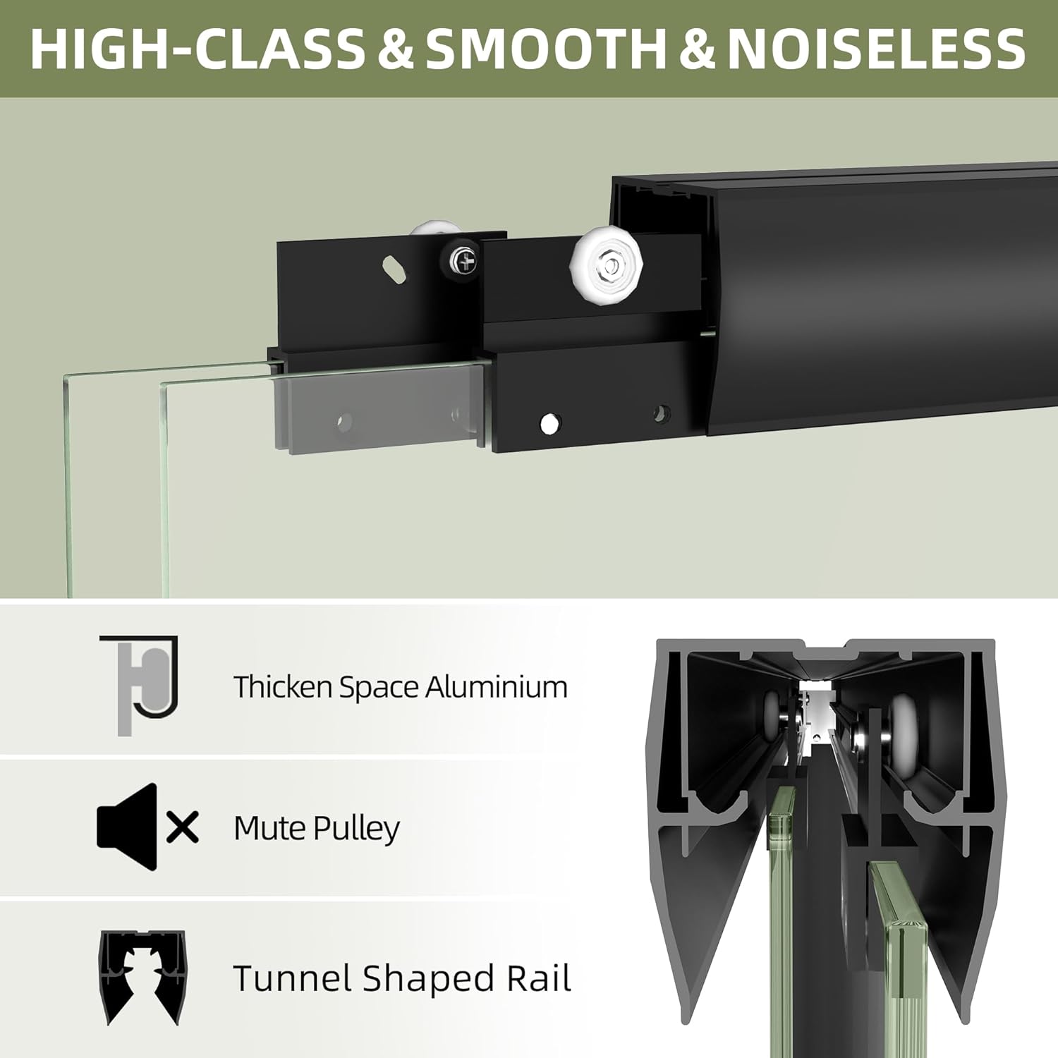 GETPRO Tub Shower Door Sliding 57-60 in. W x 58 in. H Semi-Frameless Bypass Double Sliding Bathroom Glass Tub Door,1/4 inch Clear Tempered Glass Bathtub Door Matte Black